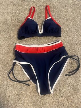 Brand new! Navy Red White Two-Piece Swim Set - Size Small - never worn
